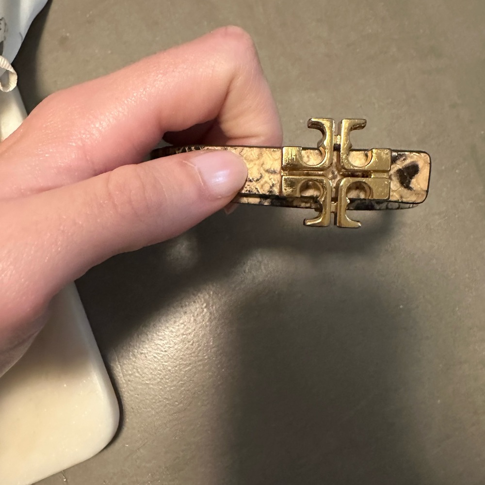 Tory Burch Faux Snakeskin Wrap Bracelet